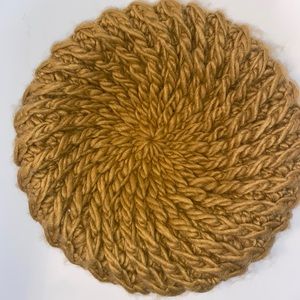 mustard knit barrette